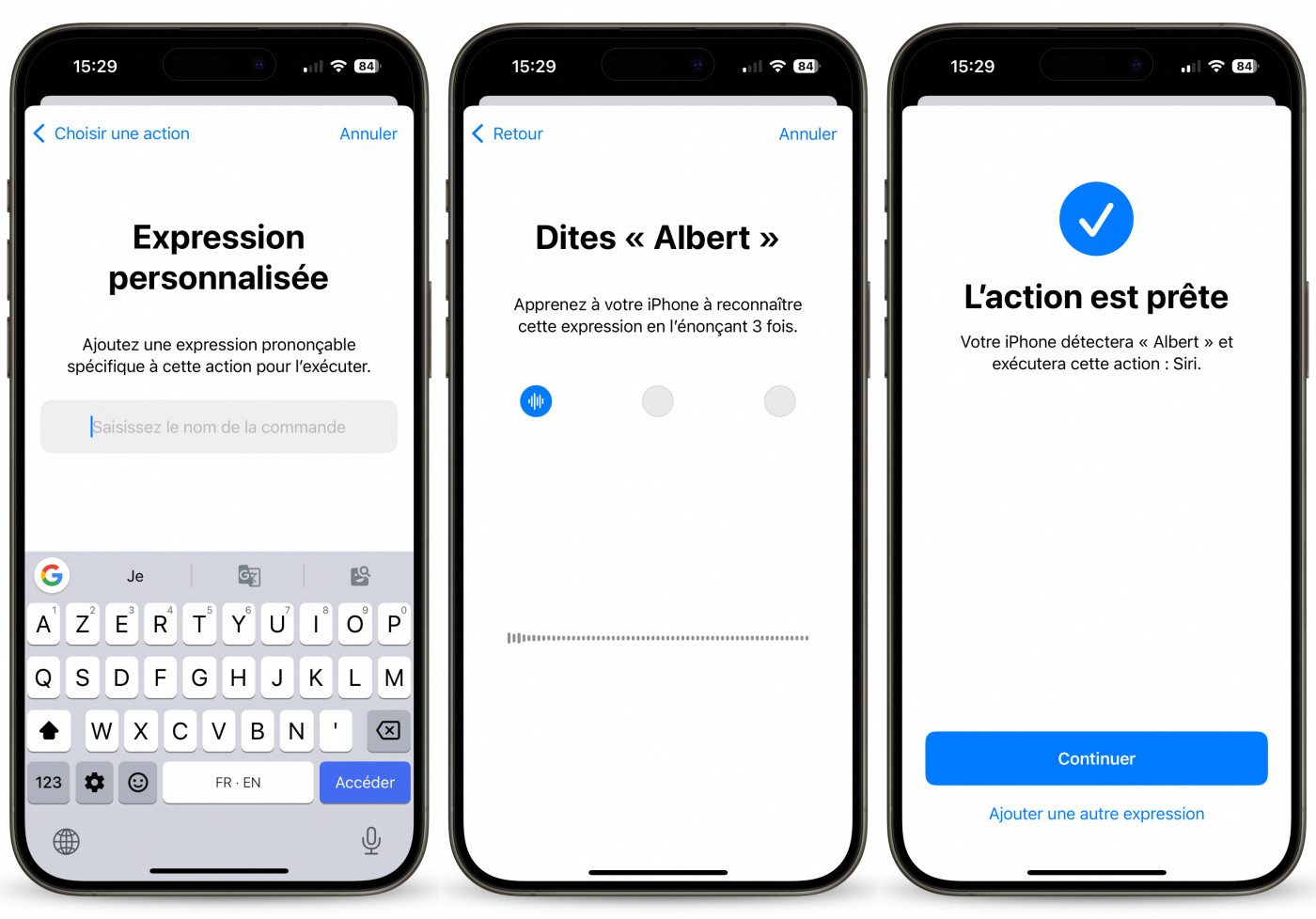 iOS 18 Raccourcis Vocaux Changer Nom Siri