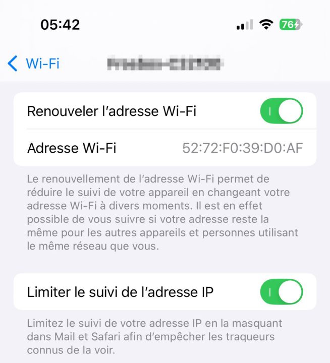 iOS 18 Renouveler Adresse Wi-Fi