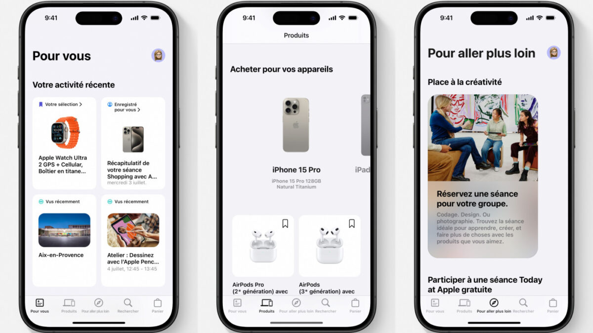 Apple Store Application iPhone Changement Interface