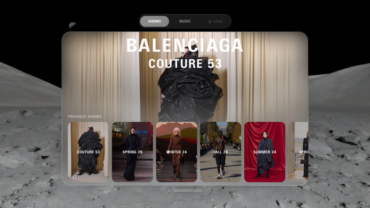 Balenciaga Application Vision Pro