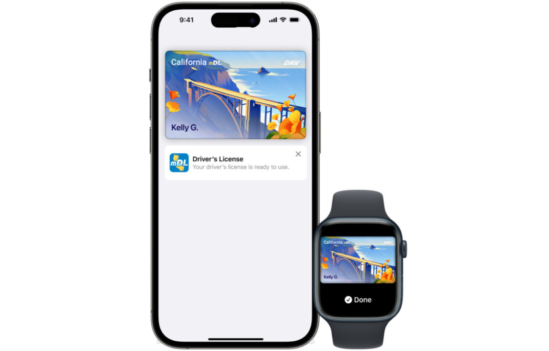 Permis de Conduire Californie iPhone Apple Watch