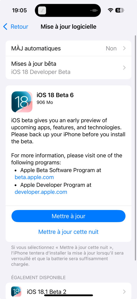 iOS 18 Beta 6 Disponible