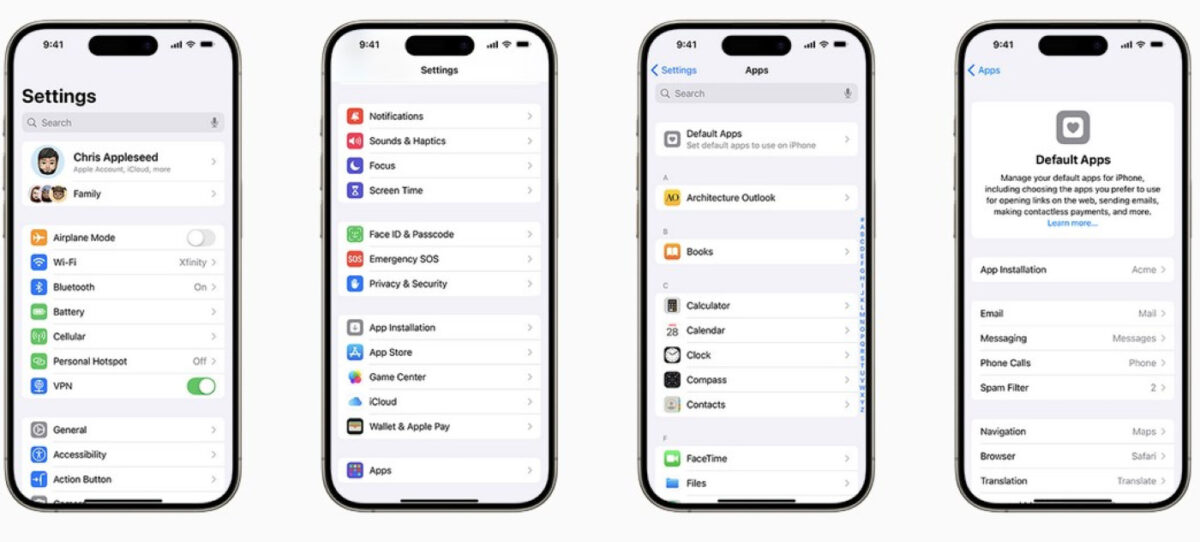 iOS 18 Reglages Applications Par Defaut