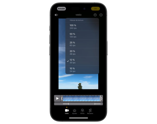 Changer Vitesse Lecture Video Application Photos iOS 18