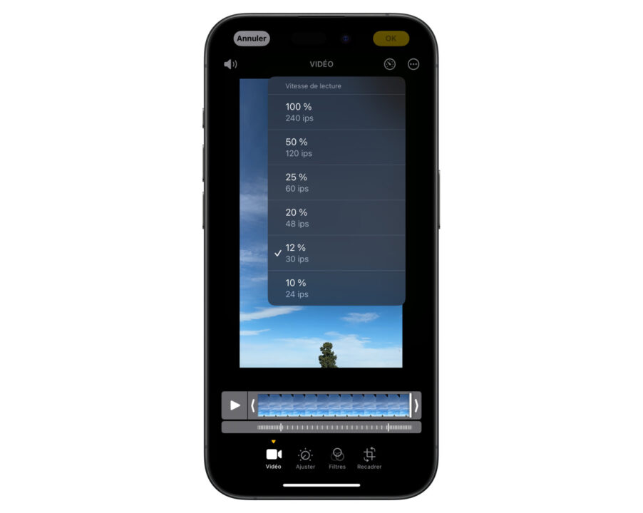 Changer Vitesse Lecture Video Application Photos iOS 18