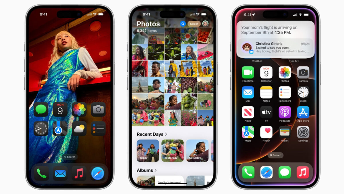 iOS 18 Ecran Accueil iPhone Application Photos Siri Nouvelle Interface