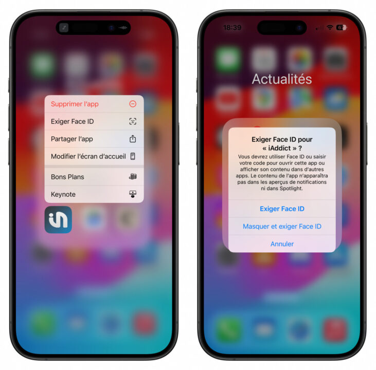 iOS 18 Verrouiller Application Face ID