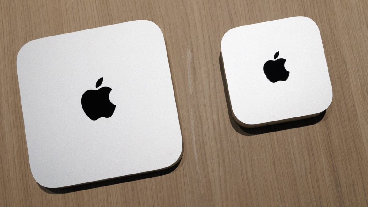 Mac mini M2 vs M4 Taille Dessus