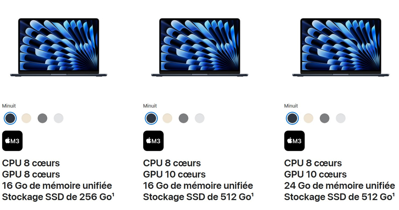 MacBook Air M3 16 Go RAM