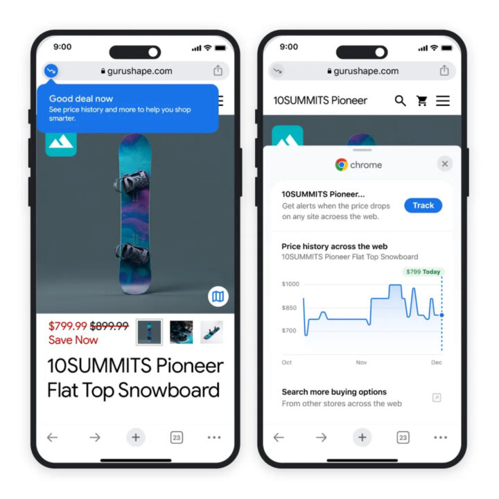 Chrome Shopping Insights Application iPhone