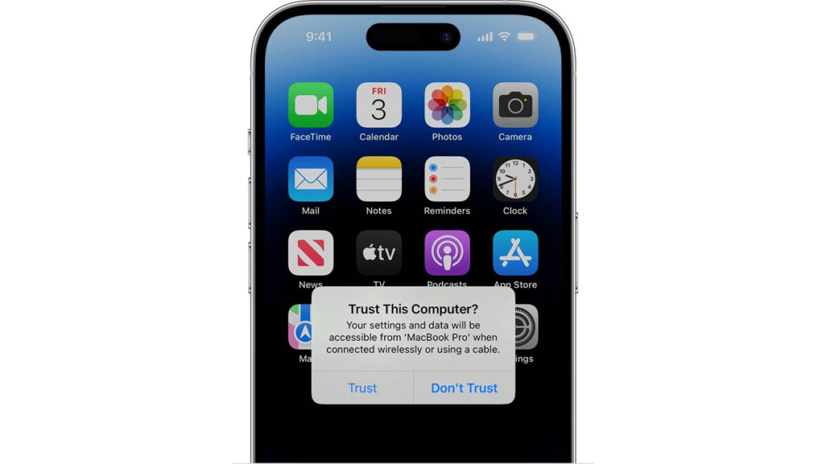 iPhone Pop-Up Autoriser Se Fier Connexion Ordinateur