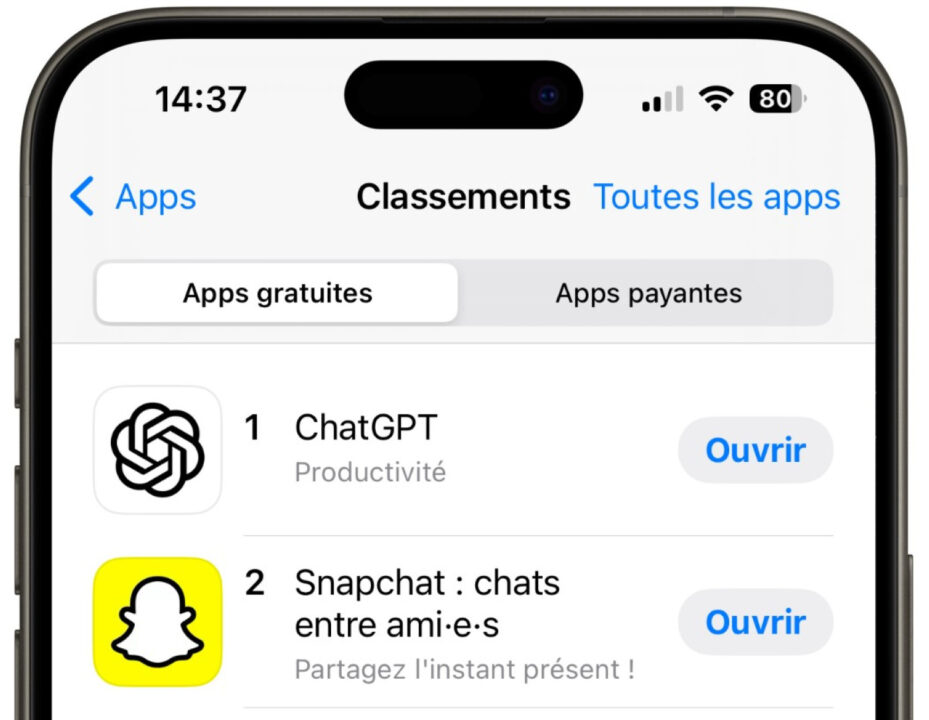 App Store Noel 2024 Classements Applications Gratuites