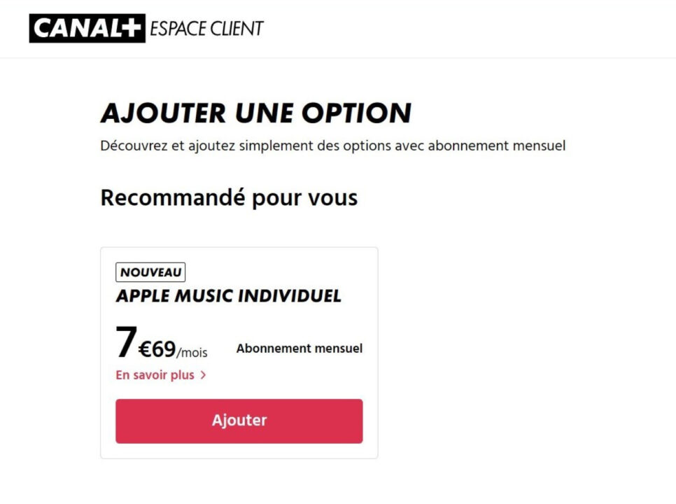 Apple Music Option Canal Plus