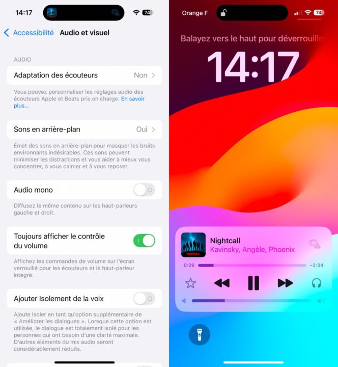 iOS 18.2 Barre de Volume Option