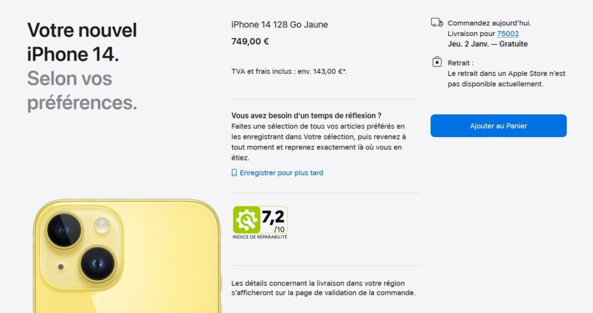 iPhone 14 Arret Option Retrait Apple Store