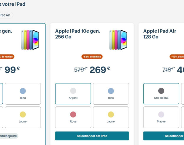 Image Les iPad dès 99€ chez Bouygues Telecom avec les offres fibre