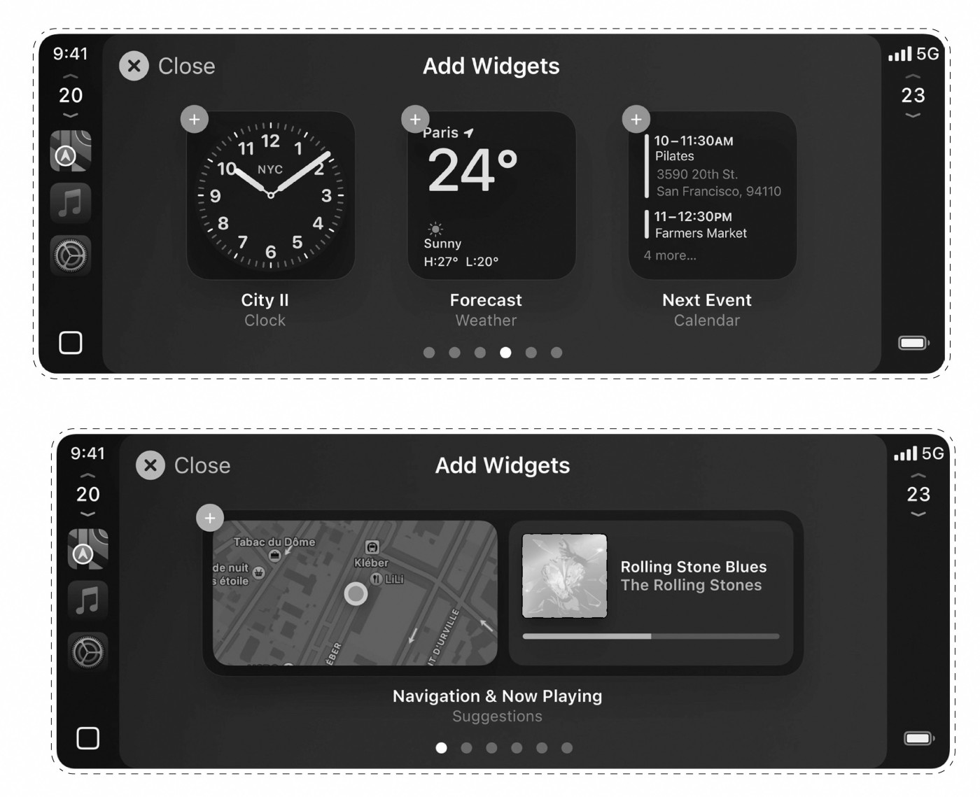 Le nouveau CarPlay d’Apple se montre un peu plus avec les widgets