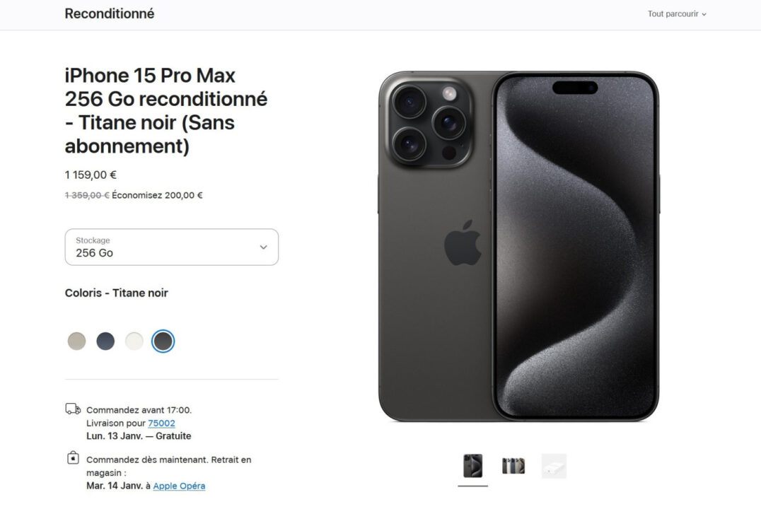 iPhone 15 Pro Max Reconditionne Refurb