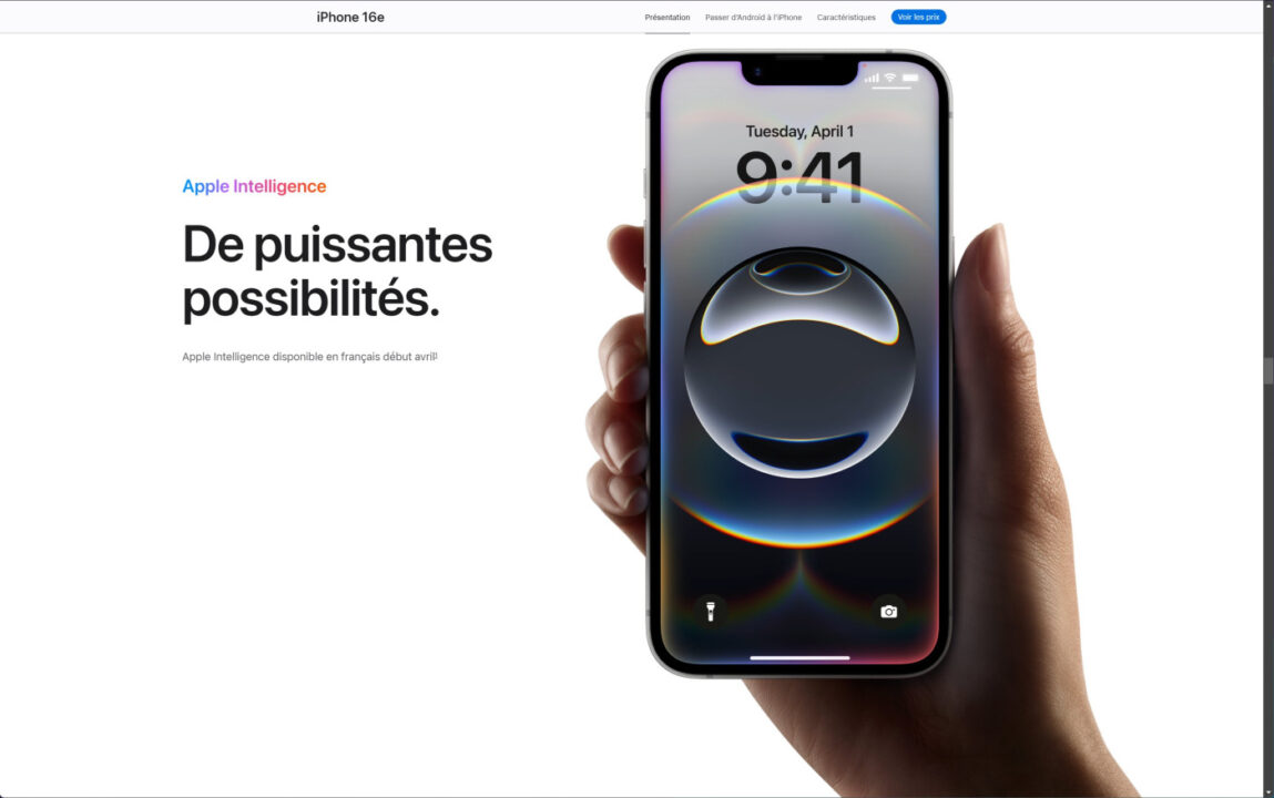 Apple Intelligence Francais Debut Avril iPhone 16e