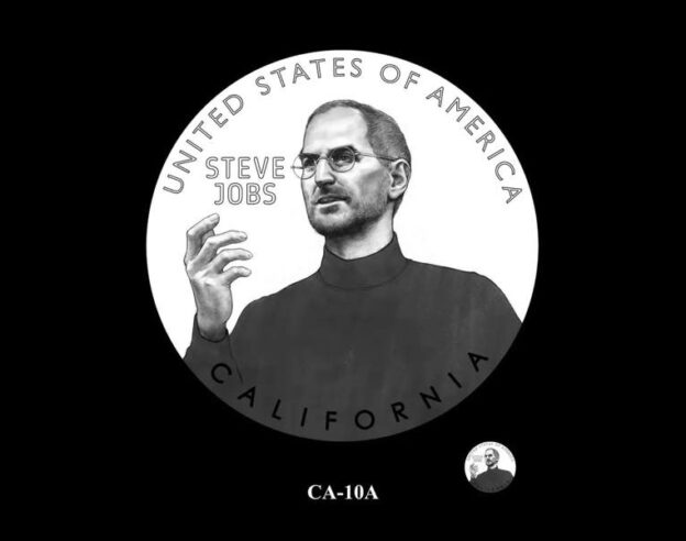 Image Steve Jobs devrait figurer sur la pièce d’1 dollar représentant l’État de Californie