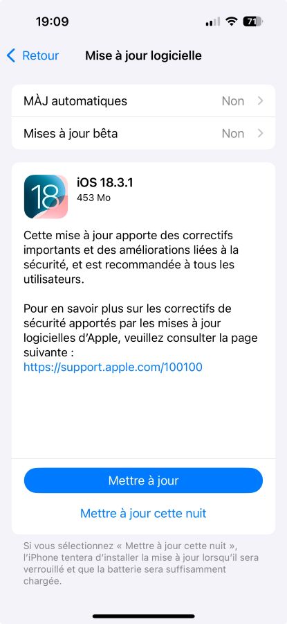 iOS 18.3.1 Disponible