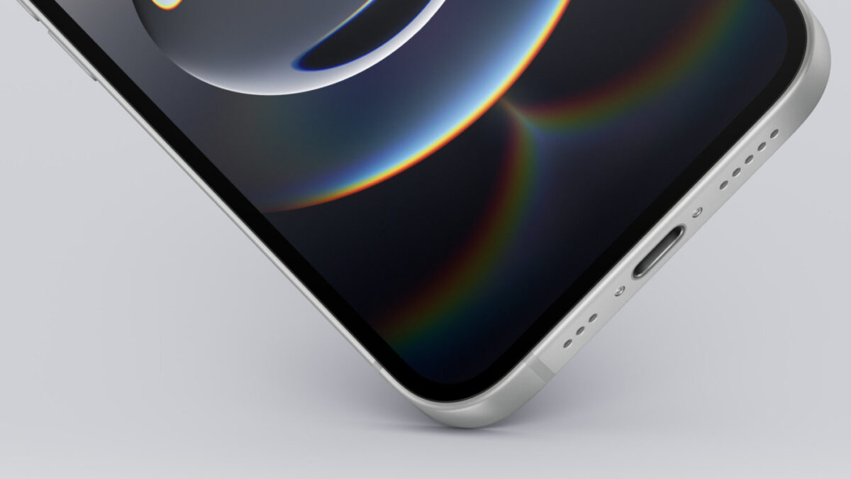 iPhone 16e Dessous Coin Port USB-C