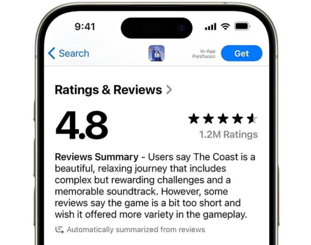 Image L’App Store utilise l’IA pour résumer les avis d’utilisateurs avec iOS 18.4
