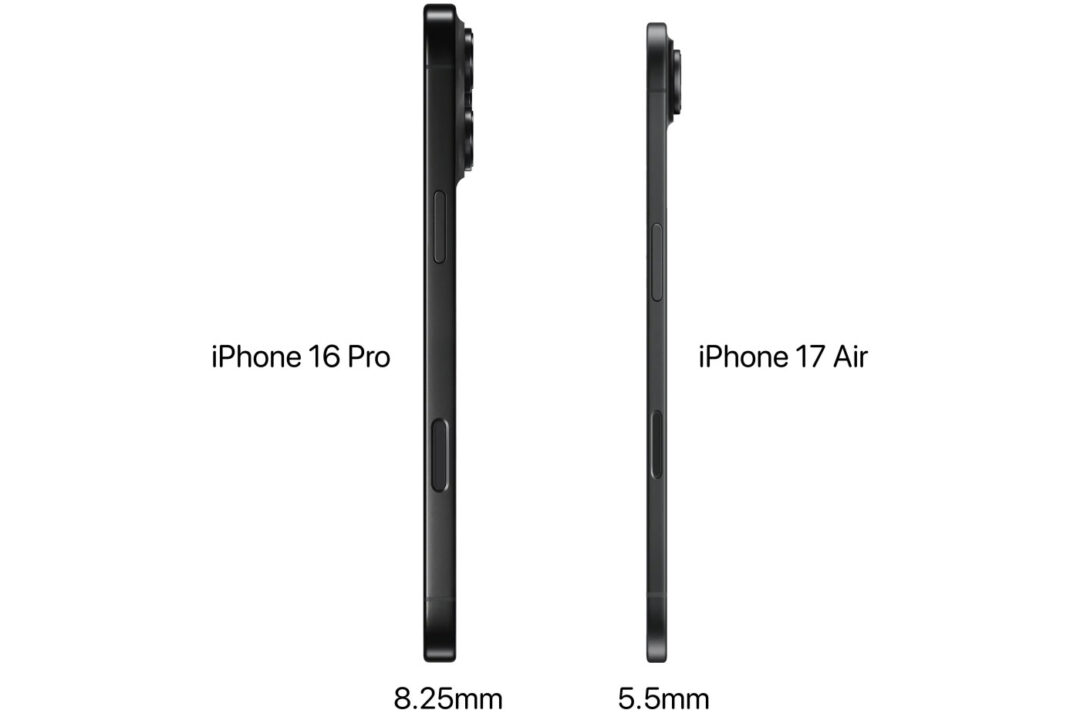 Rendu iPhone 16 Pro vs iPhone 17 Air