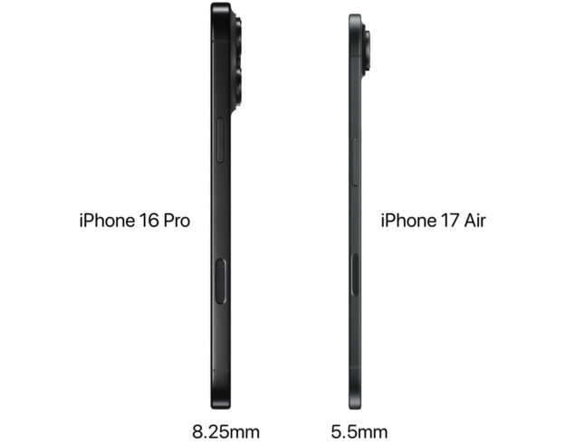 Rendu iPhone 16 Pro vs iPhone 17 Air