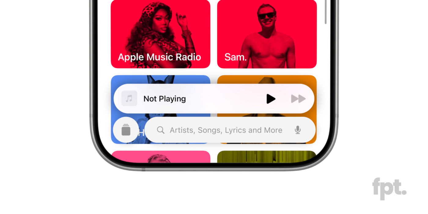 Rendu iOS 19 Barre Flottante Recherche