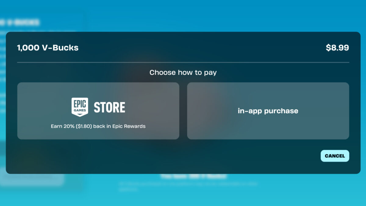 Fortnite iOS Paiement Externe Via Epic Games Store