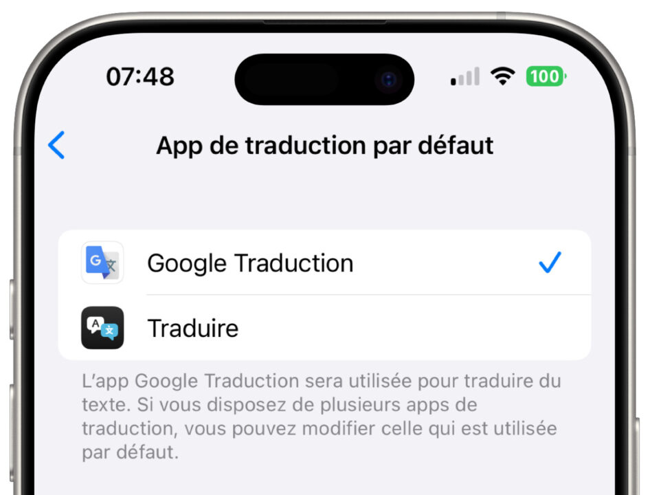 Google Traduction Application Par Defaut