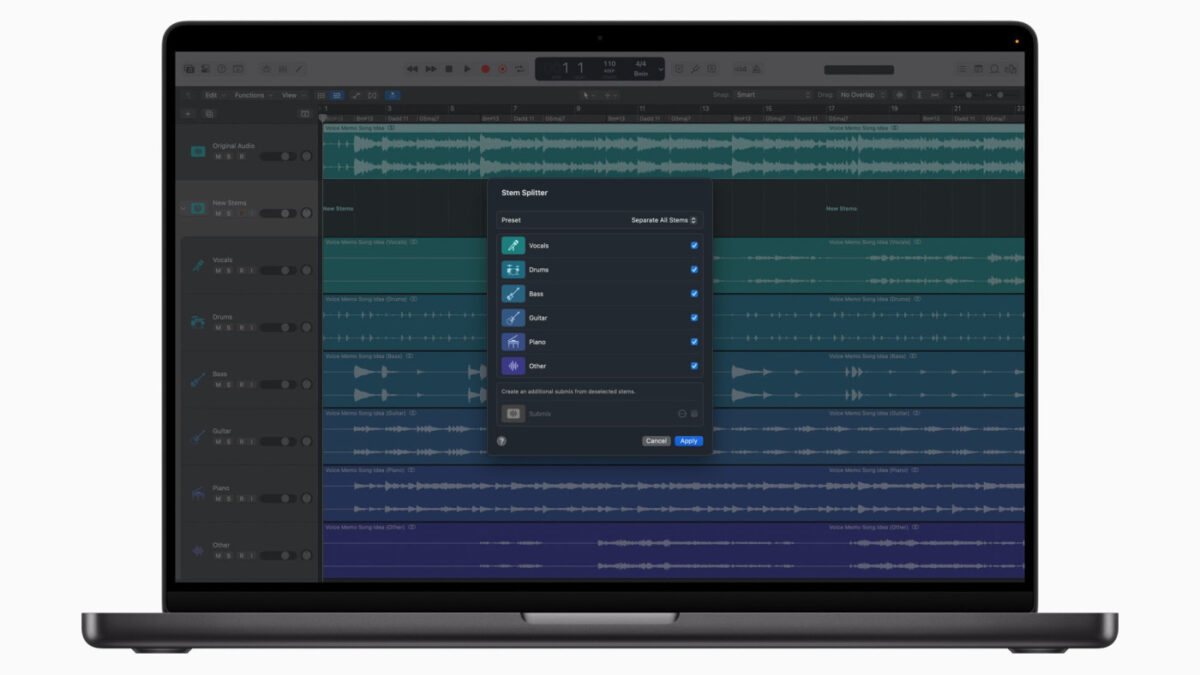 Logic Pro Application Mac Séparateur de stem