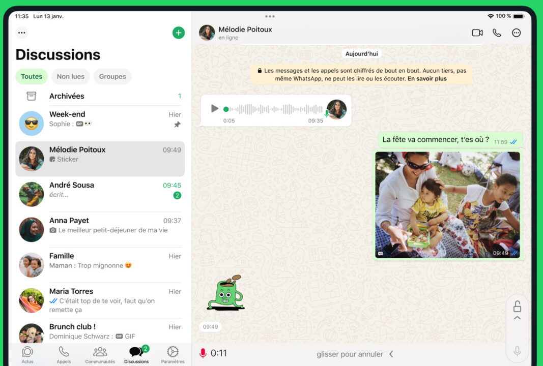 WhatsApp Application iPad