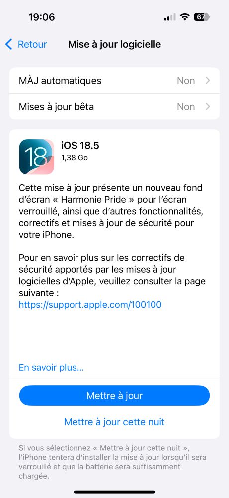 iOS 18.5 Disponible