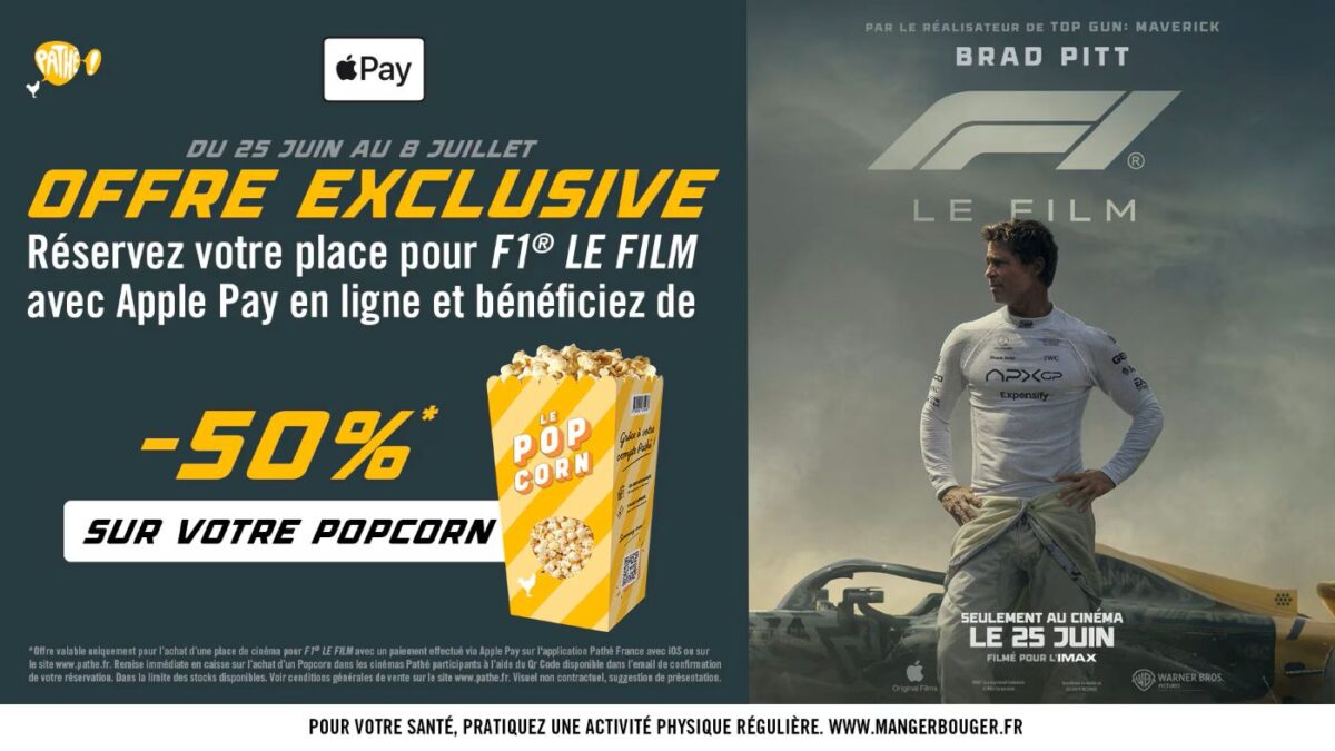 Apple Pay Pop-Corn F1 Le Film Cinema Pathe