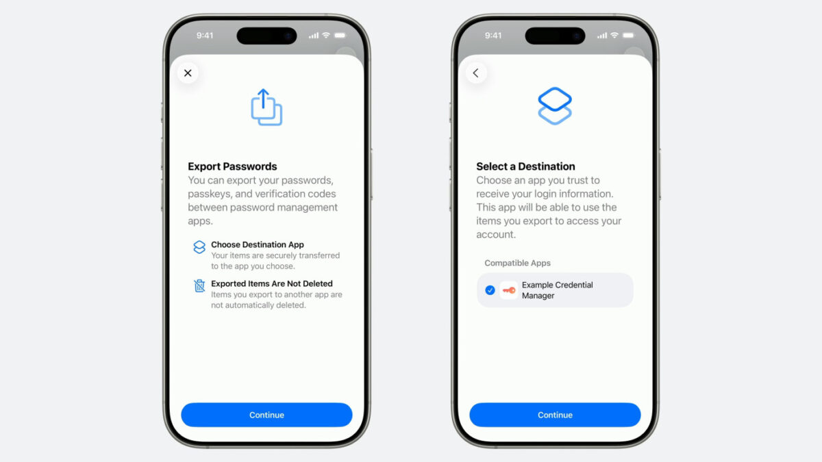 Export Passkeys iOS 26