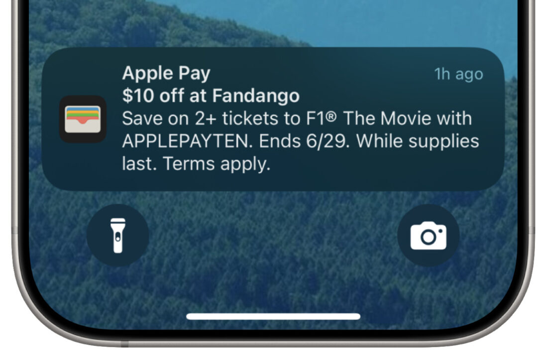 Notification Publicite Wallet Carte F1 Film