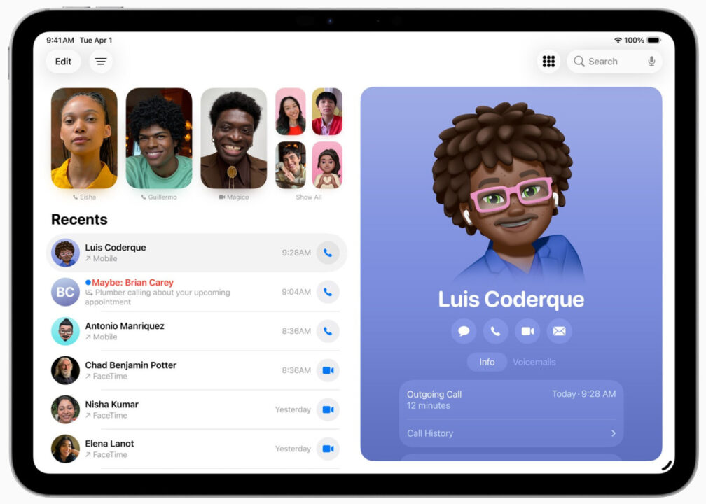 Telephone Application iPad