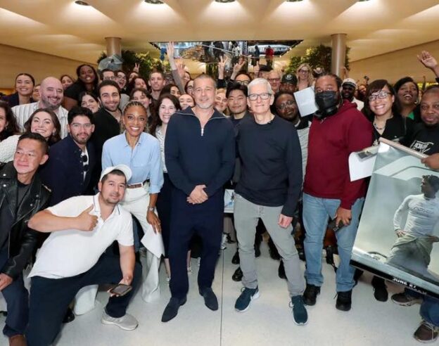 Image F1, le Film : Tim Cook et Brad Pitt font une apparition surprise lors d’une intervention réservée à la série Severance