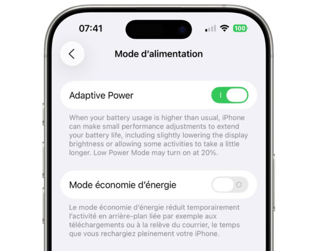 Image iOS 26 : l’option pour prolonger l’autonomie se limite à quelques iPhone