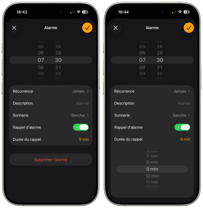 iOS 26 Duree de Rappel Snooze Alarme