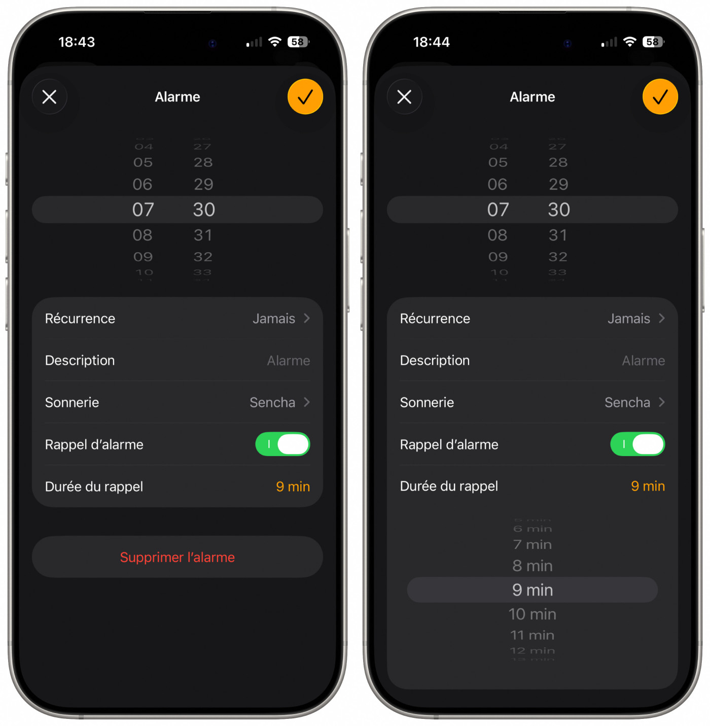 iOS 26 Duree de Rappel Snooze Alarme