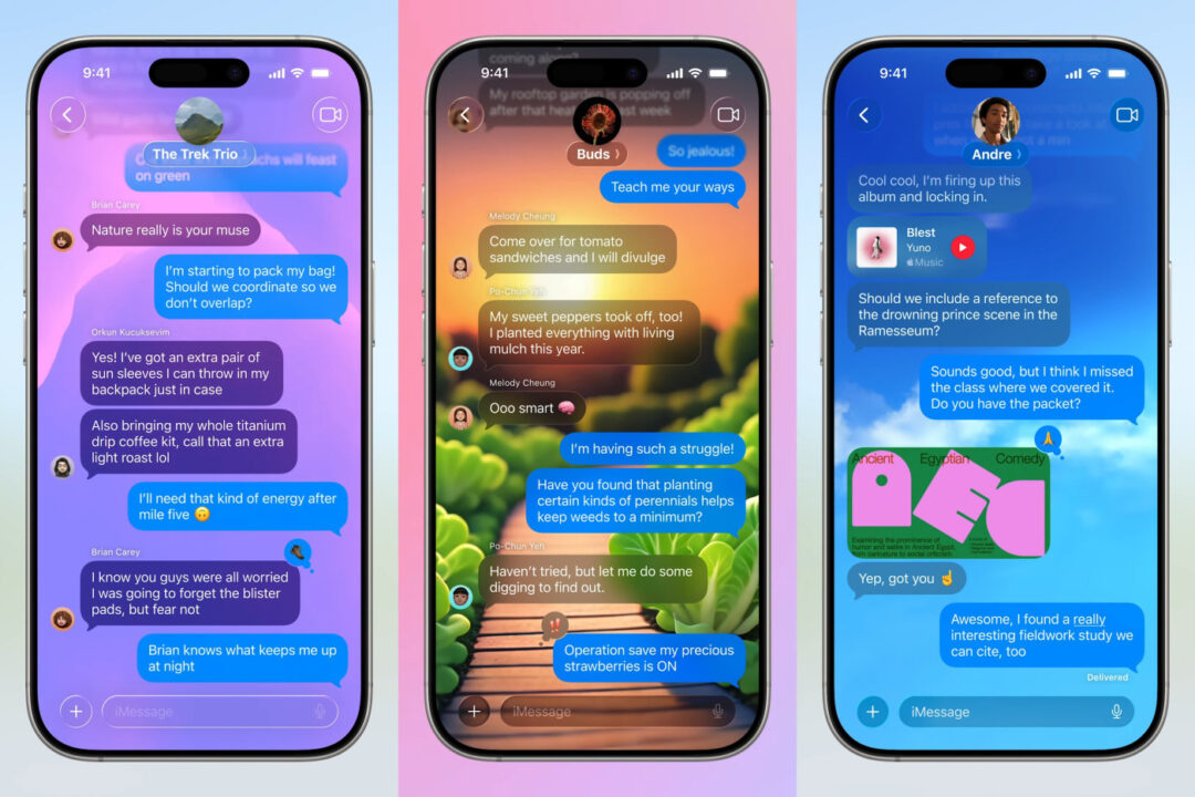 iOS 26 Messages Conversation iMessage Arriere-Plan Personnalisable