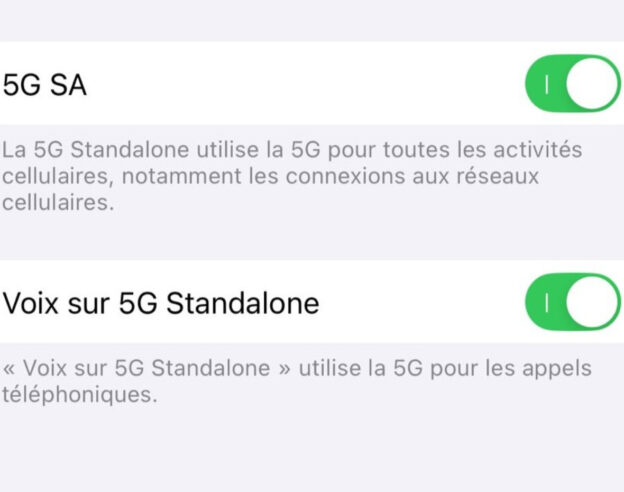 Image Free Mobile et Bouygues Telecom activent aussi la 5G SA (5G+) sur iPhone