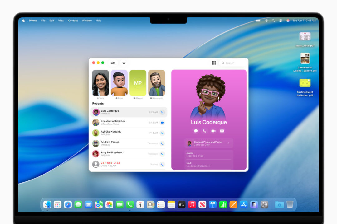 macOS Tahoe Application Telephone