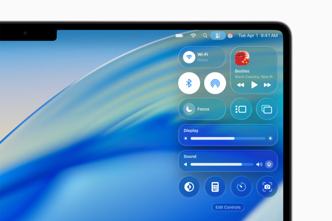 macOS Tahoe Centre de Controle