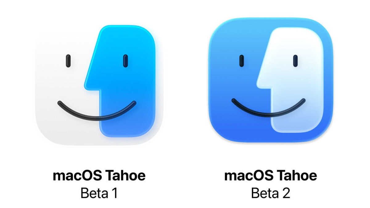 macOS Tahoe Icone Finder Beta 1 vs Beta 2