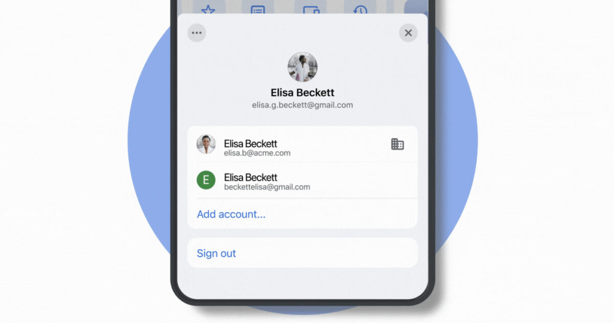 Chrome Gestion Comptes Application iPhone