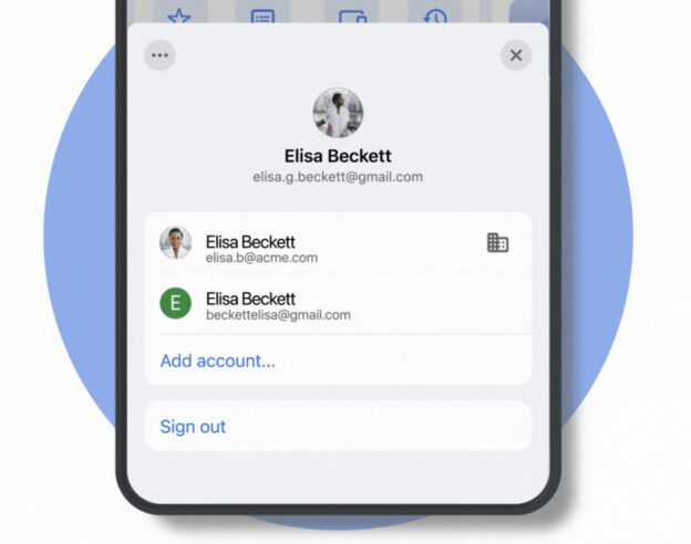 Image Google Chrome sur iOS facilite la bascule entre les comptes perso et pro